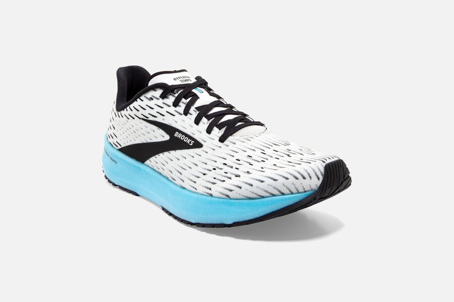 Brooks Running Shoes - Hyperion Tempo Road Mens - White/Black/Turquoise - VKO-748296